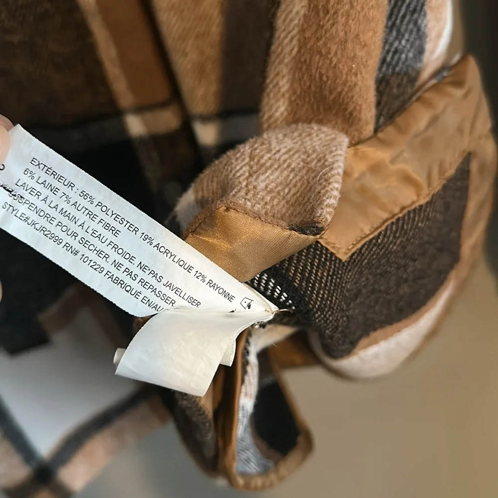 Ashley by 26 International Women’s Plaid Women's Jacket in Brown and Black - Picture 7 of 8